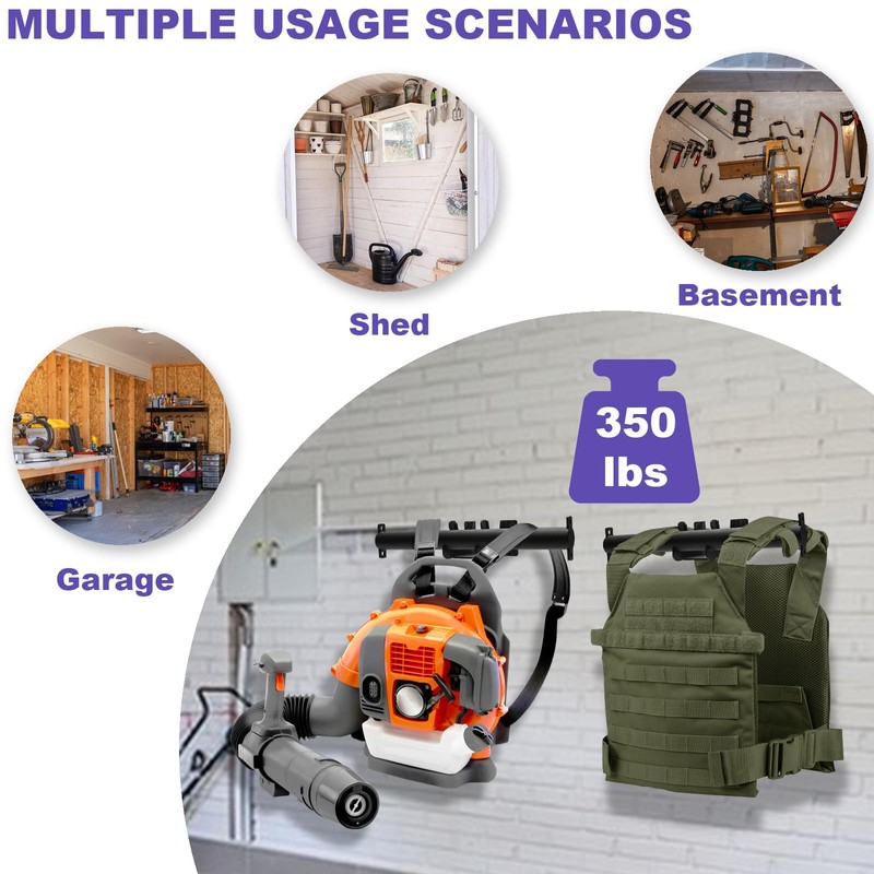 Heavy Duty Wall Mounted Backpack Blower Rack,Backpack Blower Wall Hanger,
