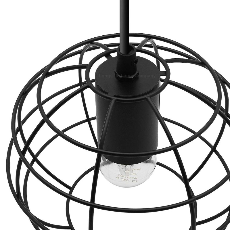 Wire Cage Globe Pendant Light Black Metal Loft Industrial Ceiling