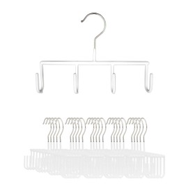 Mawa by Reston Lloyd Non Slip Space-Saving Belt/Accessory Hanger, Style Gh, Set of 25, White