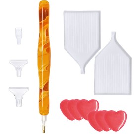 Rayong Diamond Painting Pen Beautifully 5D Resin Diamond Painting Pen Diamond Art Pens with Painting Glue Clay and Clay Boxes for DIY Crafts Sewing Cross Stitch Accessories, Crystal Drill Bead