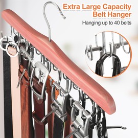 TOPIA HANGER Bra Hangers for Closet Organizer, Cedar Wooden Hangers with 20 Hooks, 2 Packs Hold Up to 80 Bras, Tank Top Hanger Space Saving, Belt Hanger-CT58U