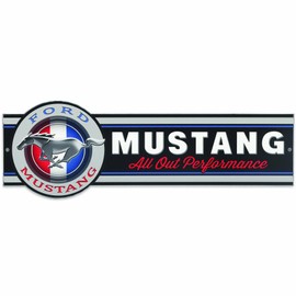 Ford Mustang All Out Performance Metal Sign - Vintage Ford Mustang Sign for Garage, Shop or Man Cave
