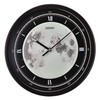 Seiko QXA831KRH Non Ticking Wall Clock, 16 Inch, Metallic Black