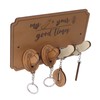 Key Holder Rack 4 Hook Cute Pendant Poplar Wooden Key