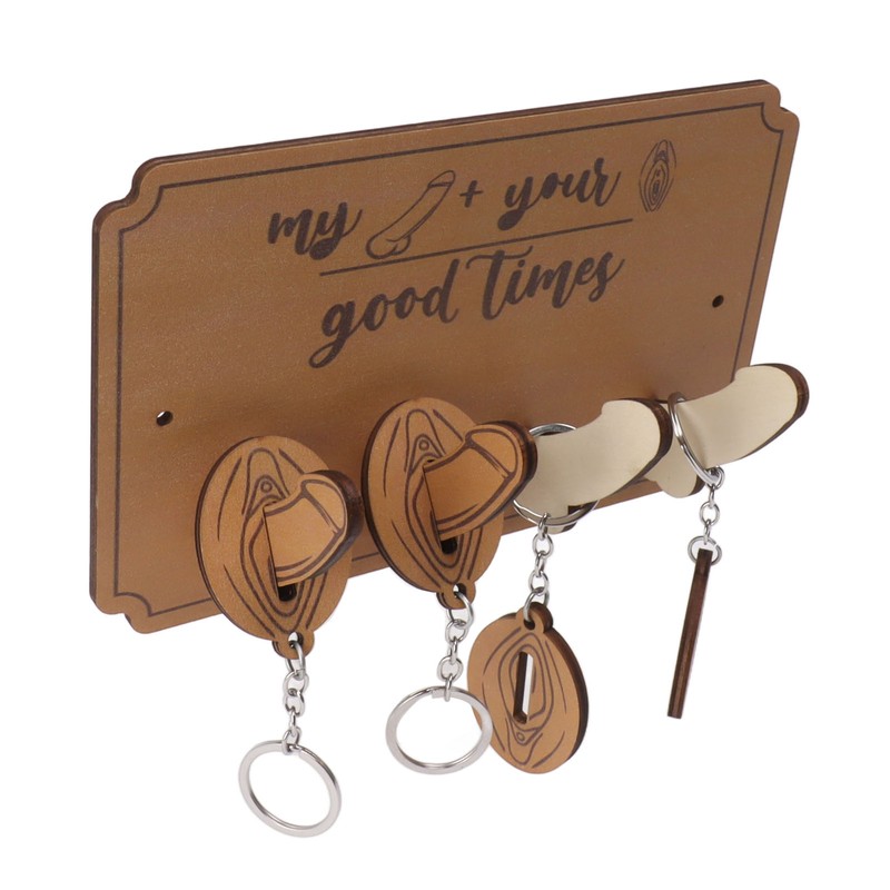 Key Holder Rack 4 Hook Cute Pendant Poplar Wooden Key