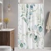 Uiiooazy Green Leaves Shower Curtain, Eucalyptus Leaf Plants Pattern, Bathtub