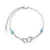 Turquoise Bracelet for Women 925 Sterling Silver Double Heart Bracelets