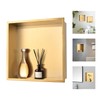 Shower Niche Gold Brushed 12"×12": Stainless Steel Shelf Organizer Waterproof