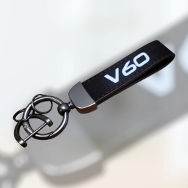 For Volvo V60 Car Key Chain Auto Keyring Suede Black Accessories Gift