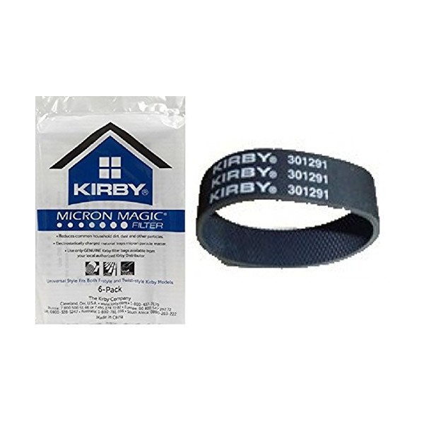 Kirby Part#204808 - Genuine Kirby Style F HEPA Filtration Vacuum Bags for ALL Sentria Models (6 Bags & 1 Belts)