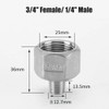 5PCS SS 304 1/4" Male to 3/4” Female NPT Threaded