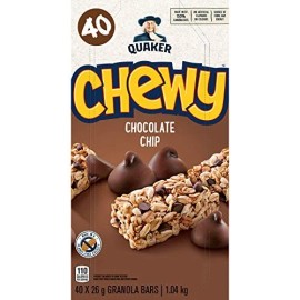 Quaker Chewy Chocolate Chip Granola Bars 40 Count Peanut Free 110 Calories