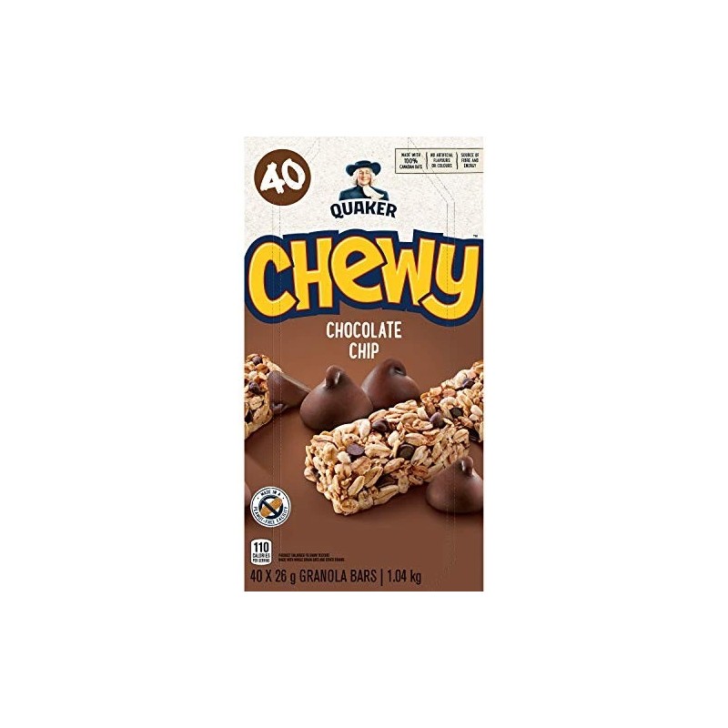 Quaker Chewy Chocolate Chip Granola Bars 40 Count Peanut Free