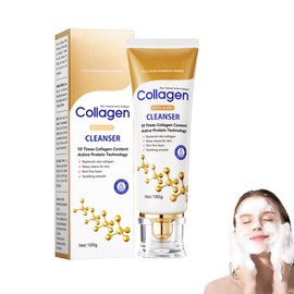 Kollagen Anti-Falten Reinigungsmilch - Tiefenreinigung Für Strahlende Haut, Feuchtigkeitsversorgung, Reduziert Falten Sichtbar, Strafft Und Festigt Die Haut, Anti-Aging Wirkung Für Tägliche Pflege