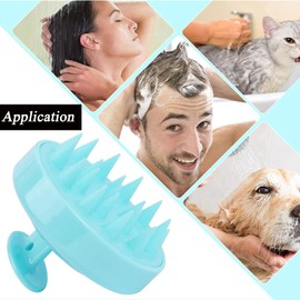 2 Pcs Hair Shampoo Brush Scalp Scrubber Shower Head Care Massager for Washing Dandruff Remove Hair Growth for Women, Men, Pets