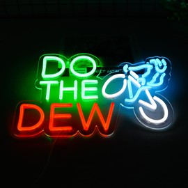 Vinray Do The Dew Neon Sign for Bar Club Man Cave or Garage,Bright Led Lights Light UP Your Space,Add Vitality and Fun.5V USB Powered Easy Hanging.
