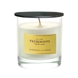 Pecksniffs Classic White Scented Candle 1 Wick - Grapefruit & Citron - Elegant Glass Vessel Luxury Candles - 184g/6.49oz