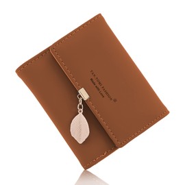 CALIYO Women's Purse Made of Smooth and Soft Synthetic Leather Small Short Format Wallet Colours with Many Compartments, Signal brown, Elegant