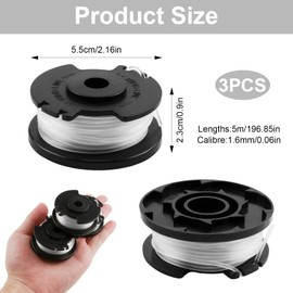 Pack of 3 replacement thread spools for Einhell GE-CT 18/28 Li, grass trimmer nylon thread 1.6 mm x 5 m, suitable for Einhell cordless grass trimmer GE-CT 18/28 Li, GE-CT 18/28 Li TC and GE-CT 18/260