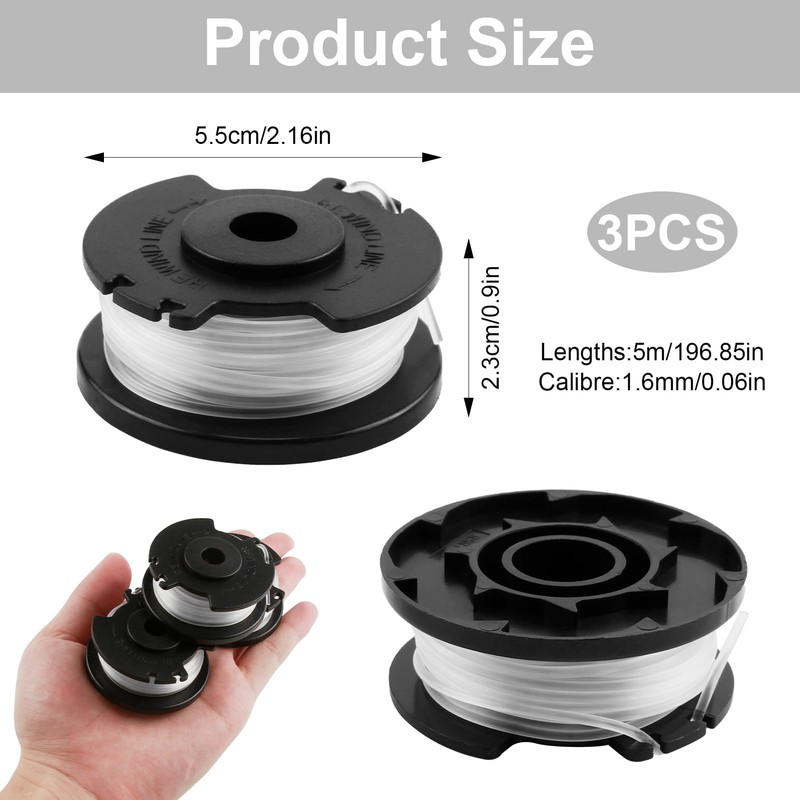 Pack of 3 replacement thread spools for Einhell GE-CT 18/28