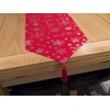 Lex's Linens Christmas Red Table Runner With a Silver Metallic