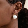 Jugielu Boho Large Round Pearl Earrings Big Pearls Drop Earring