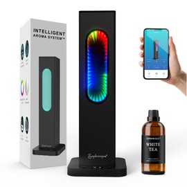 Sophinique Waterless Oil Diffuser 1000 Sq Ft Coverage, Scent Diffusers for Home 3 Dynamic Gradient Modes with 7 Lights Hotel Collection Rechargeable with 100ml White Tea Lux Essential Oil,App Control