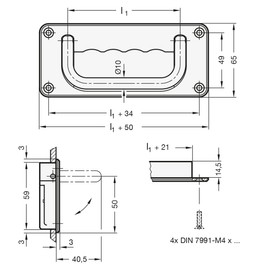 Ganter Normelemente | Folding Handle - GN 425.8-100-CR-SW-A | Chrome-Plated Steel | Handle Shell Die-Cast Zinc Plastic-Coated | Pack of 1