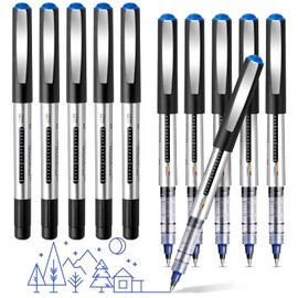 Ballpoint Pen, Pack of 16 Pens, Writes Smooth Gel Pen, Quick Drying Gel Pen, Gel Ballpoint Pen, Gel Pens Blue, Rollerball Pens for School Supplies, Writing, Business - 0.5 mm