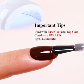 Gel Polish, 0.5 Fl Oz Dark Chocolate Brown Gel Nail Polish Autumn Winter Soak Off LED UV Maroon Gel Nail Polish Art Starter Manicure Salon DIY Nail Gel Polish