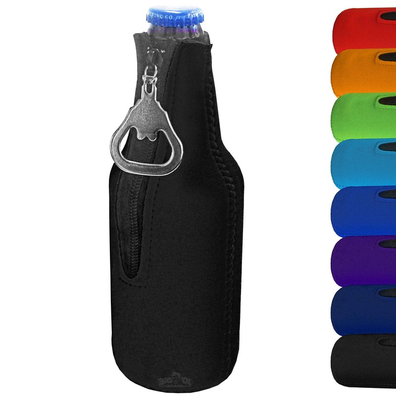 Neoprene Bottle Cooler Sleeves for 12oz Bottles with Bottle Opener-