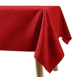 Filumi Tablecloth 140 x 180 cm Red Washable for Indoor Outdoor Marble Pattern Manil