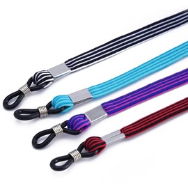 Gadpiparty Pack of 4 Elastic Glasses Straps Glasses Accessories Glasses Holder Around The Neck Glasses Straps Adjustable Lanyard Stretchy Band Running Swimming Goggles Fibre C126