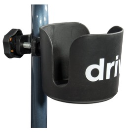 Drive Medical Universal Clamp-On Cup Holder For Walker, Rollator, & Wheelchair, 3.5 x 4 Inch, Black
