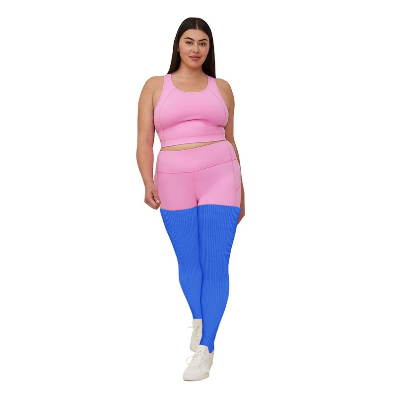 v28 Plus Size Knit Leg Warmer Women Thick Thigh High