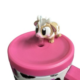 Tonsofprintz Tumbler Buddies - 3D Printed Flexi Animals - Tumbler/Drinkware Accessory:_Peggie Sue the Cow