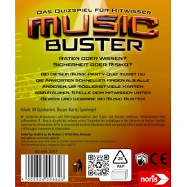 noris 606062067 - Music Buster - Das Quizspiel für Hitwissen (Musik-Spiel ab 12 Jahre) - Musikquiz für 3-8 Spieler, ca. 30 Min. Spieldauer