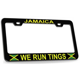Custom Brother - Jamaica WE Run TINGS Jamaica Jamaican Steel Metal License Plate Frame by, C99