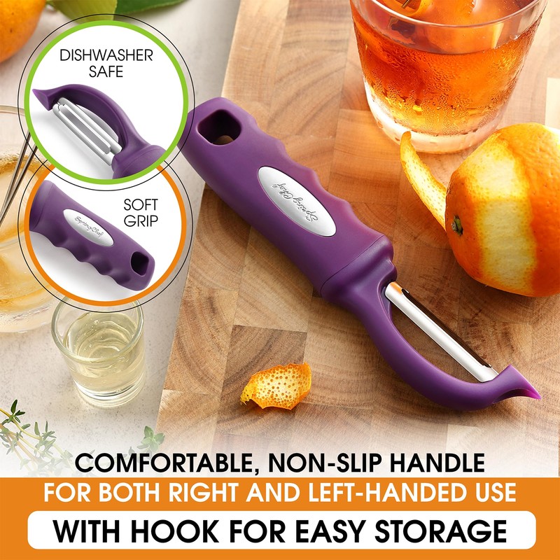 Spring Chef Premium Swivel Vegetable Peeler, Soft Grip Handle and