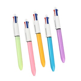 XROLAND Ballpoint Pens 5 Pieces Multicolor Ballpoint Pen 4 Color-In-1 Ballpoint Pen Retractable Multicolor Ballpoint Pen For Kid Class Reward, As the picture shows