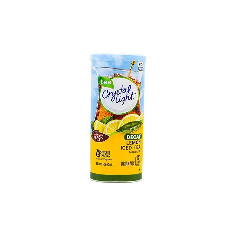 Crystal Light Sugar-Free Decaffeinated Lemon Iced Tea Naturally Flavored Powdered