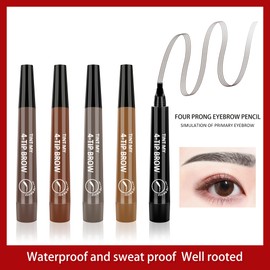 CUBLIVE 2024 New Magic Eyebrow Pencil, 3D Waterproof Microblading Eyebrow Pencil Contouring Pen, 4-point Brow Lifter, Natural Fine Stroke Microblading Eyebrow Pencil(Reddish Brown)