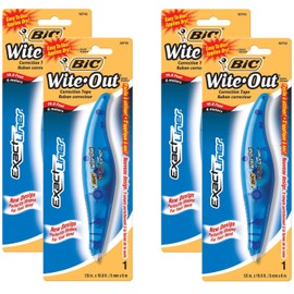 BIC White-Out Exact Liner Correction Tape Pen 1/5"x236" 4-PACKS Pens (WOELP11)