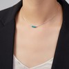 Dainty Turquoise Crystal 925 Sterling Silver Choker Collar Necklace and