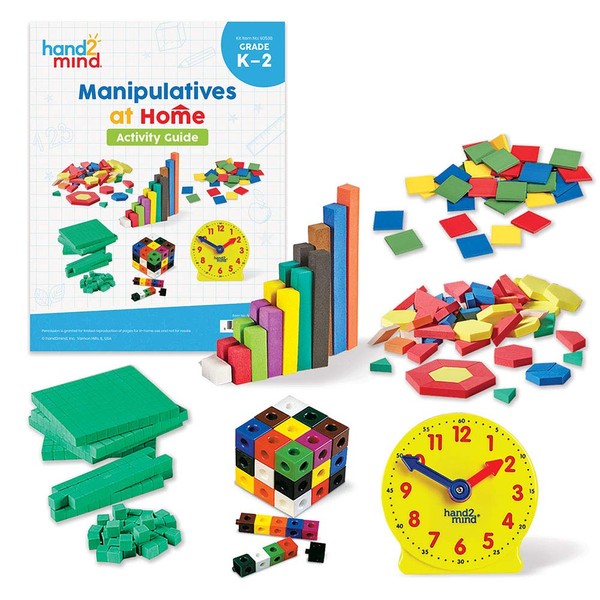 hand2mind - 93538 Take Home Manipulative Kit for Kids Ages 5-7, Individual Practice for Children at Home, Easy to Follow Guide for Parents, Visual Math Supplies, Homeschool Supplies