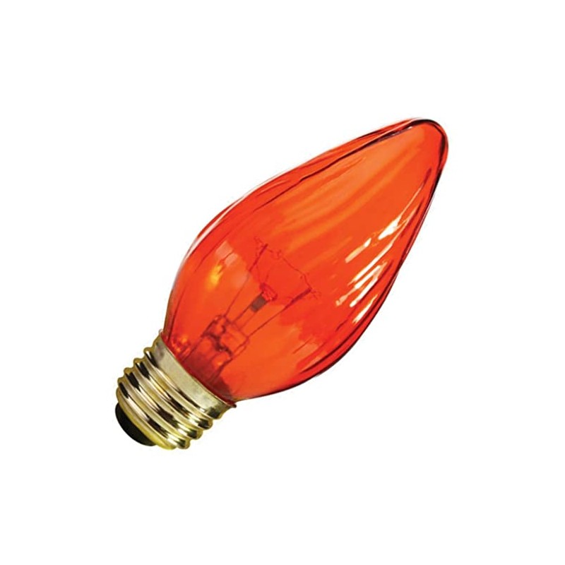 Satco S3366 120V Medium Base 25-Watt F15 Light Bulb, Amber