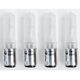 150 Watt 130V BA15d Bayonet Base Frosted JD-Type Halogen Bulbs MOL 2-5/16" (Pack of 4 Bulbs)