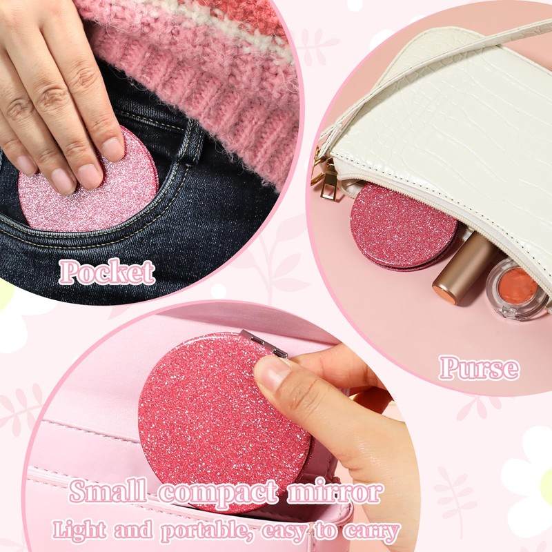 Qianyu 1X/2X Magnifying Makeup Mirrors for Purses Travel Men Women