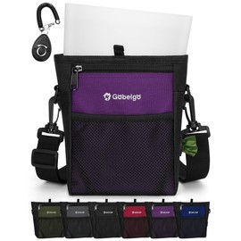 Gobeigo Dog Treat Pouch with Silicone Snack Bag, Front Pocket fits All Phones, 4 Cup Treat Bag with Training Clicker, Upgrade Stronger Magnetic Closure, 3 Ways to Wear Walking Fanny Pack (Purple)