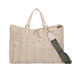 NICOLE & DORIS Handbag Large Women's Shopper Bag Puffy Tote Bag Soft Shoulder Bag Lightweight Shoulder Bag Carry Bag for Everyday, School, Travel, khaki